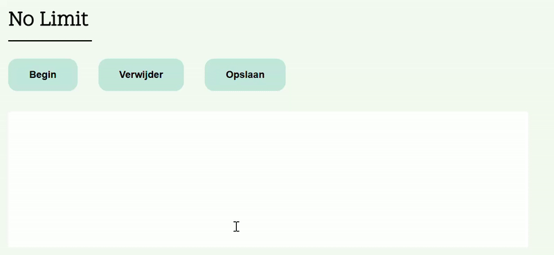 Er wordt op de Begin-knop geklikt met de muis.