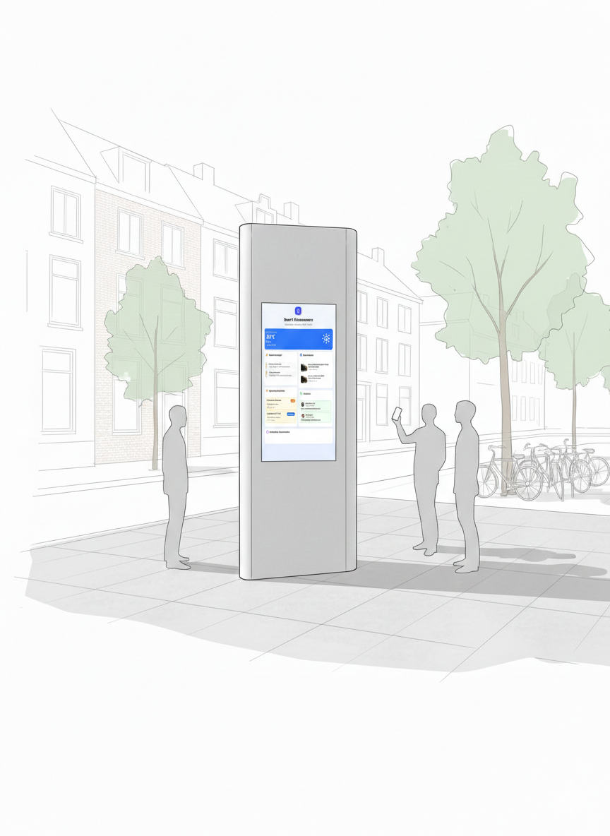 Placeholder van een interactief wijkbord in de openbare ruimte